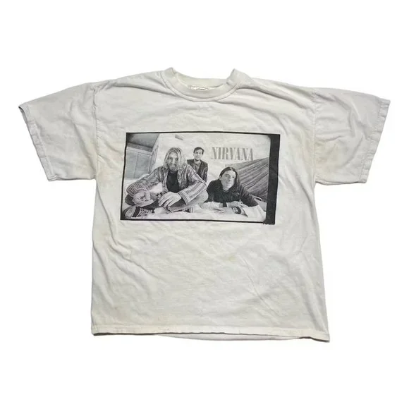 Vintage | Shirts | 996 Vintage Nirvana Front Back Print White Band  